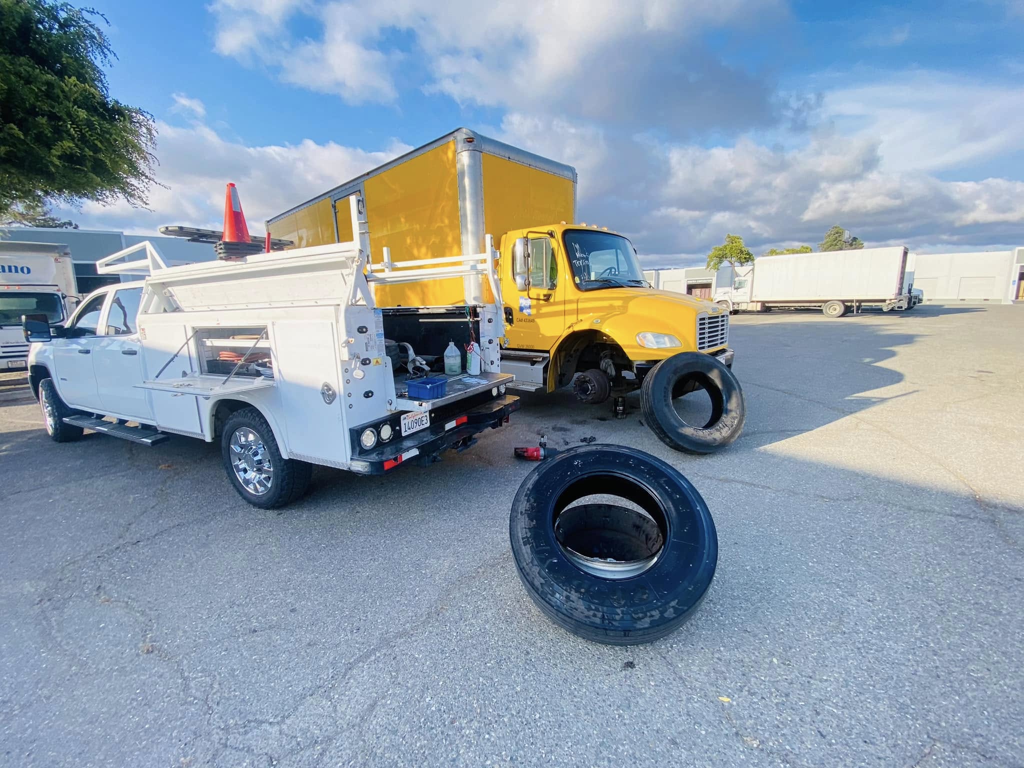 Mobile tire service trucks